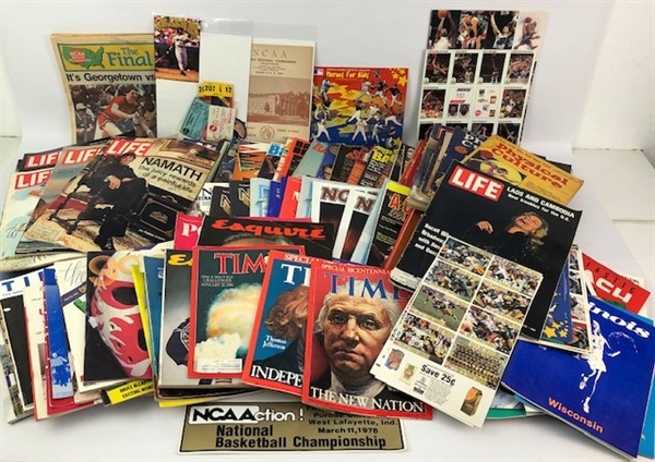 1920s-2000s Basketball, Baseball, Hockey, Football Magazines, Programs, Schedules & more (Lot of 200+) 1982 Jordan Final Four Ticket Stub