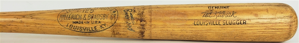1967-68 Ted Kubaik Kansas City/Oakland Athletics Signed H&B Louisville Slugger Professional Model Game Used Bat (MEARS LOA/JSA)