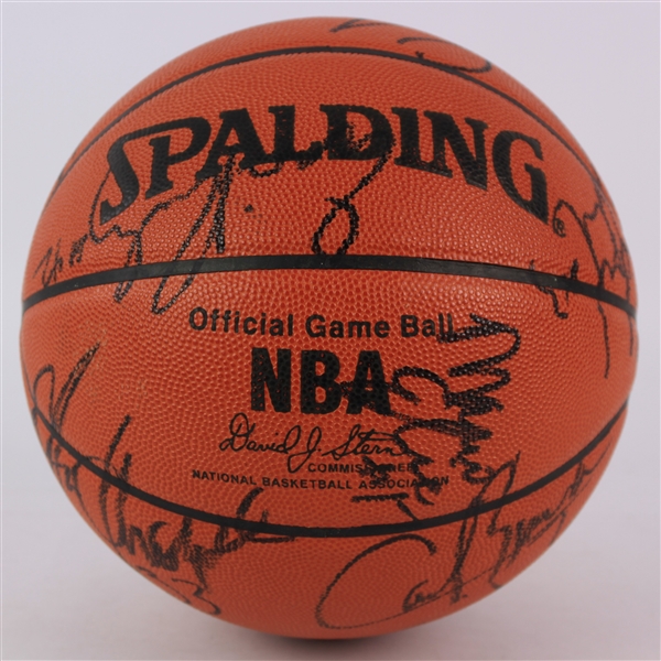 1993-94 Houston Rockets NBA Champions Team Signed ONBA Stern Basketball w/ 12 Signatures Including Hakeem Olajuwon, Kenny Smith, Robert Horry & More (JSA) 