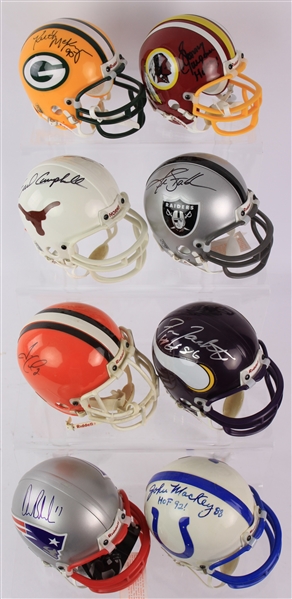 2000s Signed Mini Football Helmet Collection - Lot of 20 w/ Jim Brown, Dan Fouts, Ken Stabler & More (JSA)