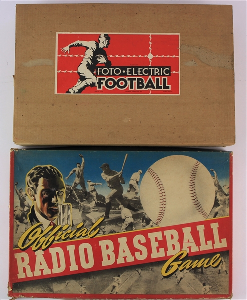 1939-41 Official Radio Baseball & Foto Electric Football Table Top Games - Lot of 2