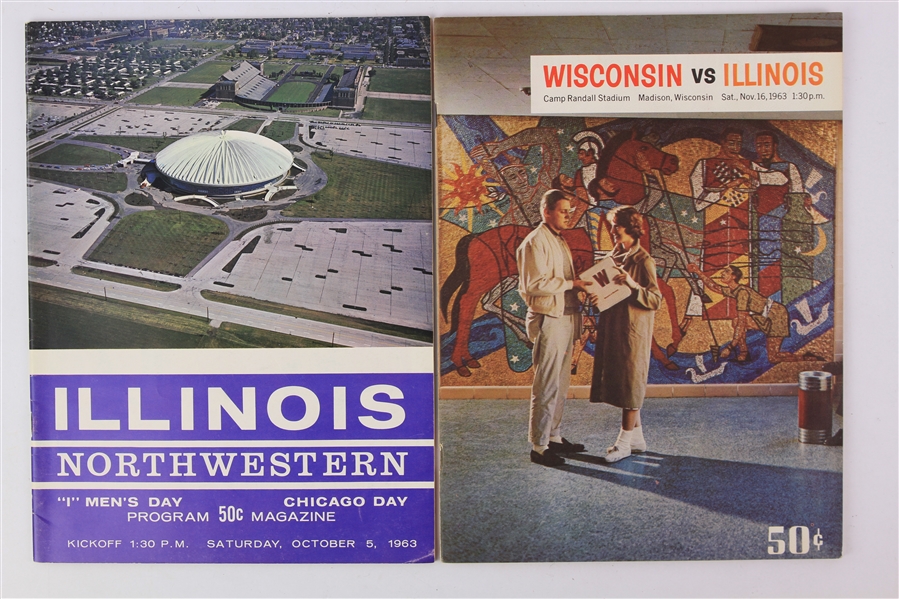 1963 Dick Butkus Illinois Fighting Illini Football Game Programs - Lot of 2 
