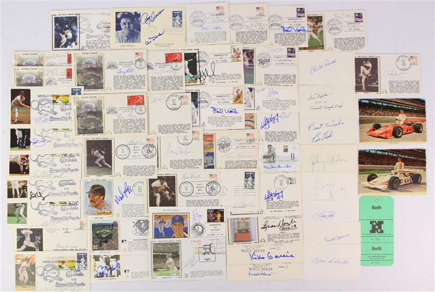 1950s-2000s Signed First Day Envelope Collection - Lot of 50 w/ Tom Seaver, Roger Clemens, Wade Boggs, Duke Snider Signed Upper Deck Card & More