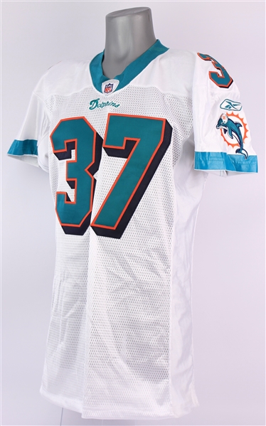 2008 Yeremiah Bell Miami Dolphins Game Worn Road Jersey (MEARS LOA)