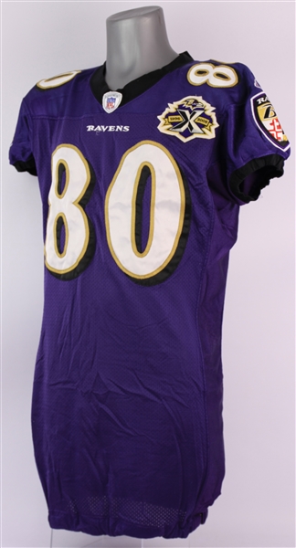 2005 Randy Hymes Baltimore Ravens Game Worn Home Jersey (MEARS LOA)
