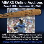 1973-75 George Scott Milwaukee Brewers Signed H&B Louisville Slugger Professional Model Game Used Bat (MEARS A8.5/JSA) "Hit Two HR"