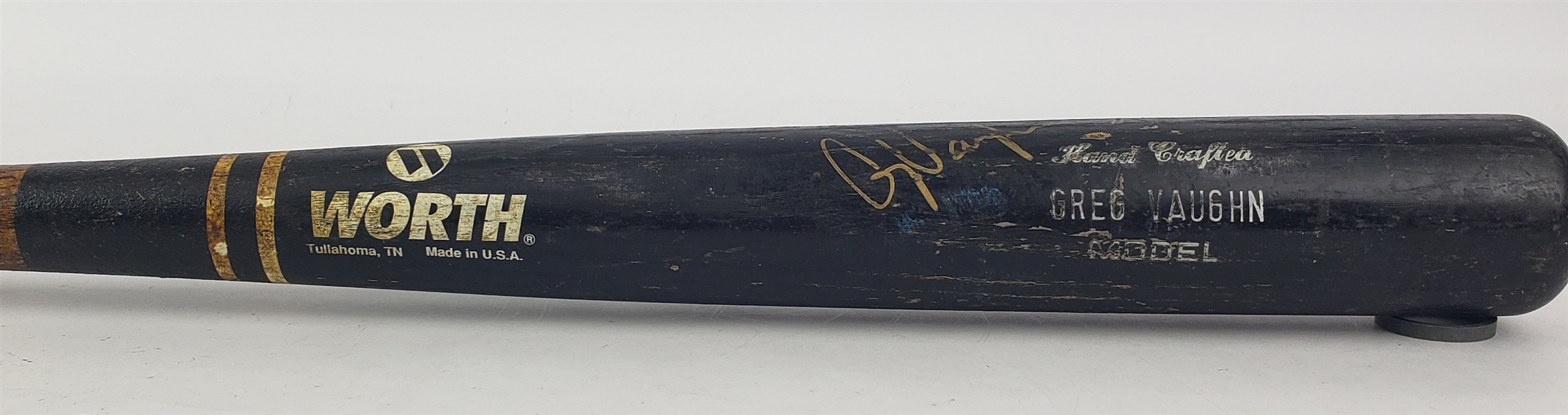 1992-95 Greg Vaughn Milwaukee Brewers Signed Worth Professional Model Game Used Bat (MEARS LOA/JSA)