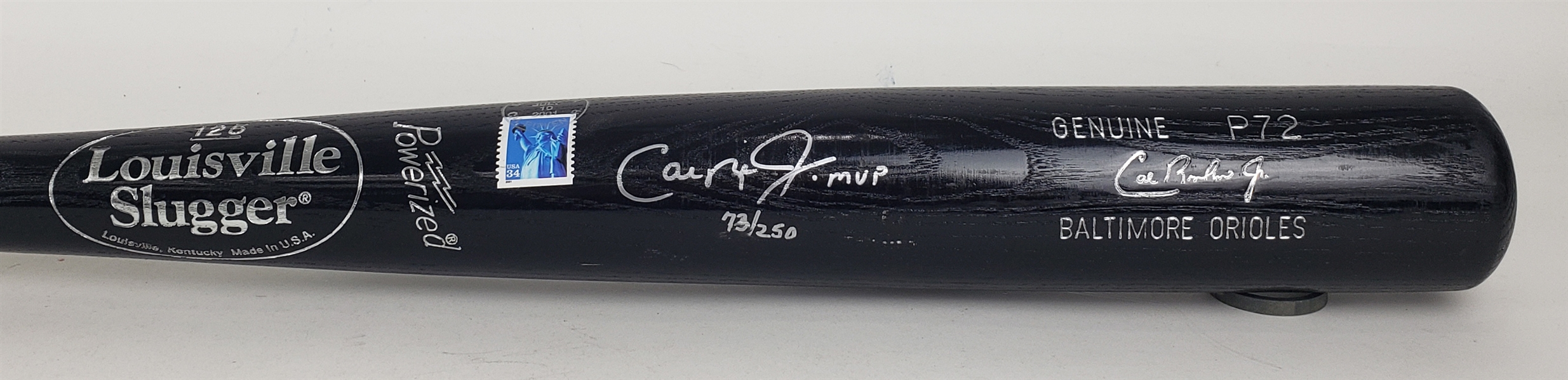 2001 Cal Ripken Jr. Baltimore Orioles Signed Louisville Slugger Bat w/ Seattle Postmark (JSA) 73/250