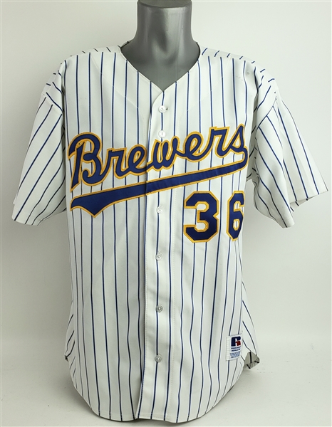 1992 Mike Fetters Milwaukee Brewers Game Worn Home Jersey (MEARS LOA)