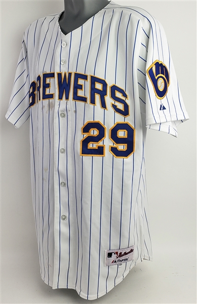 2006 Dale Sveum Milwaukee Brewers Signed Game Worn Retro Pinstripe "Shirt Off Your Back" Jersey (MEARS LOA/JSA)