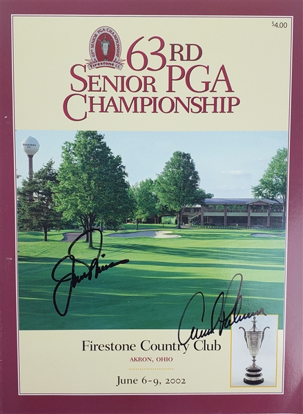 2002 Jack Nicklaus Arnold Palmer Signed Senior PGA Championship Program (JSA)