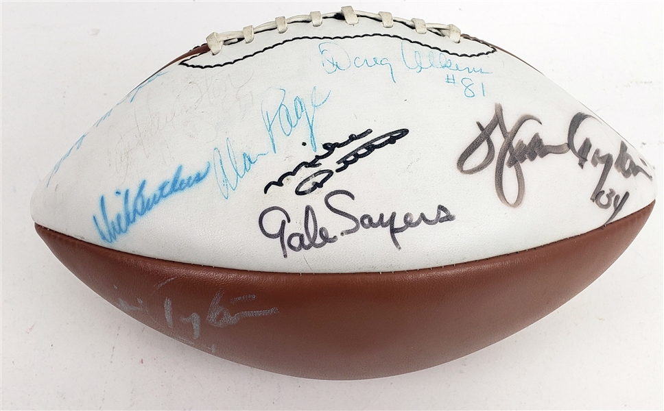 1990s Chicago Bears Multi Signed Football w/ 8 Signatures Including Walter Payton, Gale Sayers, Dick Butkus & More (JSA)