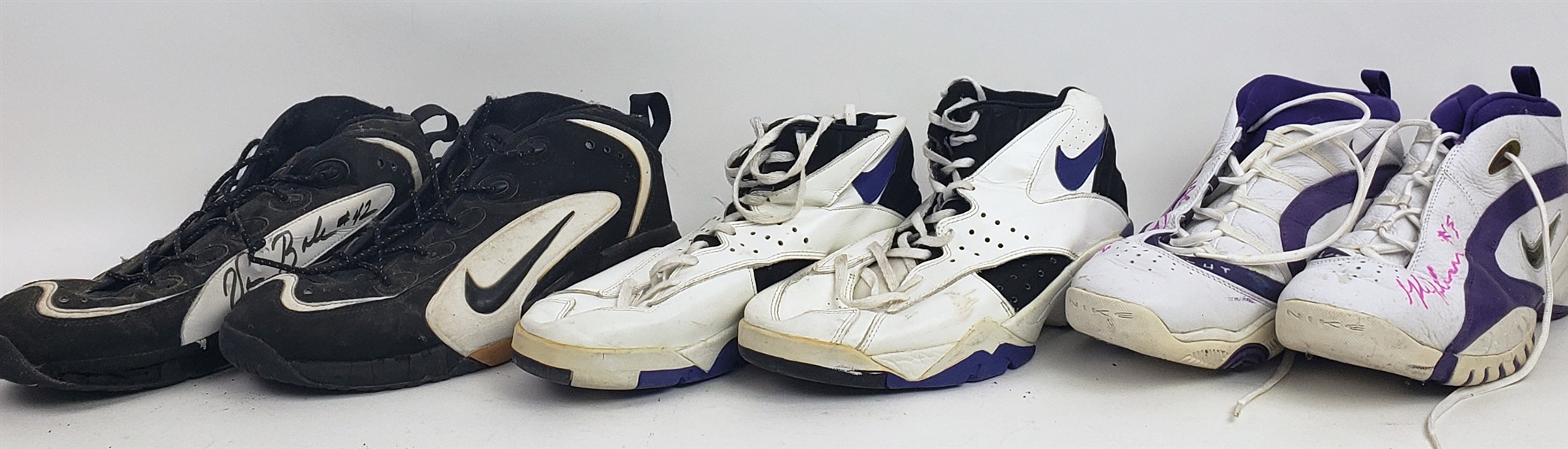 1993-99 Vin Baker Glenn Robinson Milwaukee Bucks Game Worn Shoes - Lot of 3 w/ 2 Signed (MEARS LOA/JSA)