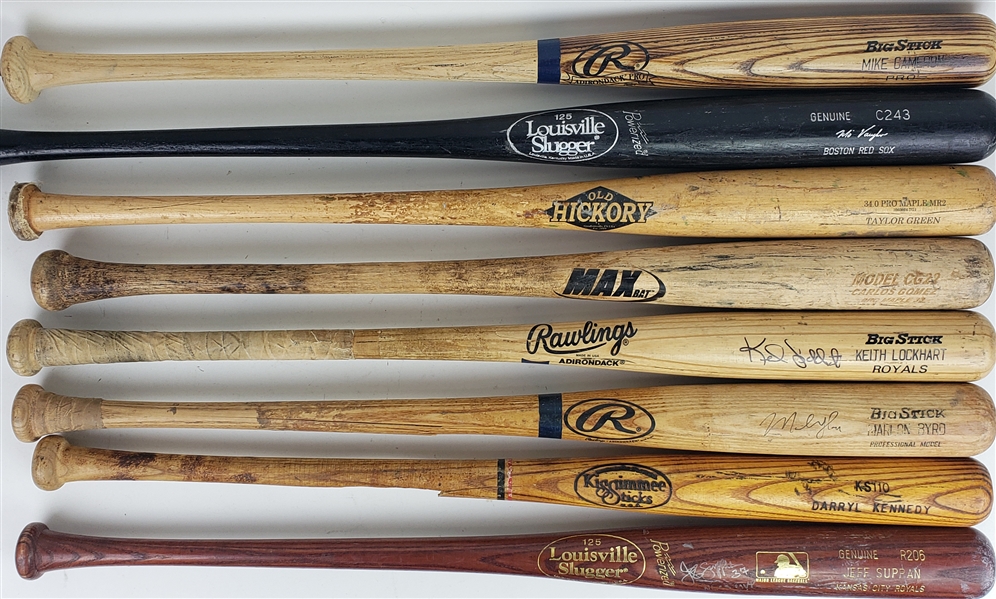 1970s-2010s Professional Model Game Used Bat Collection - Lot of 24 w/ Mike Cameron, Carlos Gomez, Lenny Harris, Mo Vaughn & More (MEARS LOA)