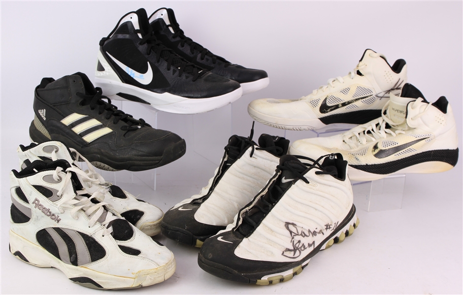 1990s-2010s Game Worn Basketball Sneaker Collection - Lot of 5 w/ Darvin Ham Signed & More (MEARS LOA)
