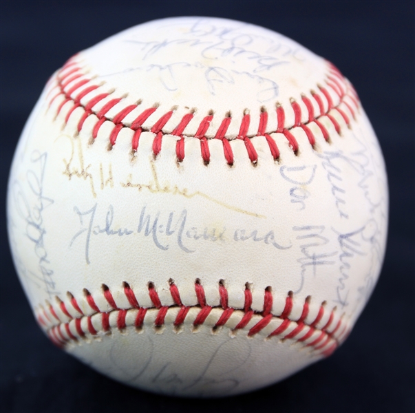 1987 American League All Stars Team Signed OASG Ueberroth Baesball w/ 27 Signatures Including Don Mattingly, Kirby Puckett, Cal Ripken Jr. & More (JSA)