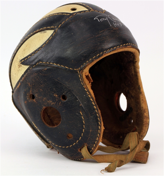 1940s Tony Canadeo Green Bay Packers Signed Period Helmet (JSA)