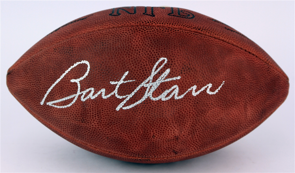 1980s Bart Starr Johnny Unitas Packers/Colts Dual Signed ONFL Rozelle Football (JSA)