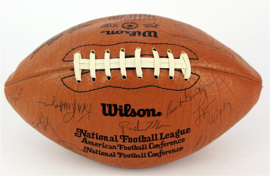 1980s Green Bay Packers Team Signed Wilson Rozelle Football (JSA) 30+ Autographs