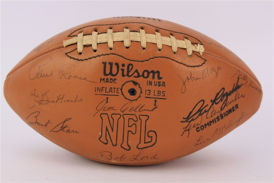 1970s Green Bay Packers Team Signed Wilson Rozelle Football (JSA)