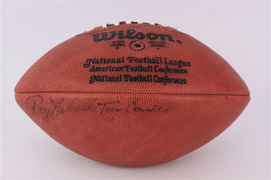 1990s Tony Canadeo Ray Nitschke Green Bay Packers Signed ONFL Tagliabue Football (*Full JSA Letter*)
