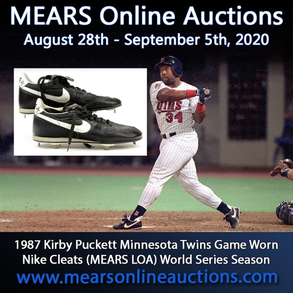 1987 Kirby Puckett Minnesota Twins Game Worn Nike Cleats (MEARS LOA) World Series Season