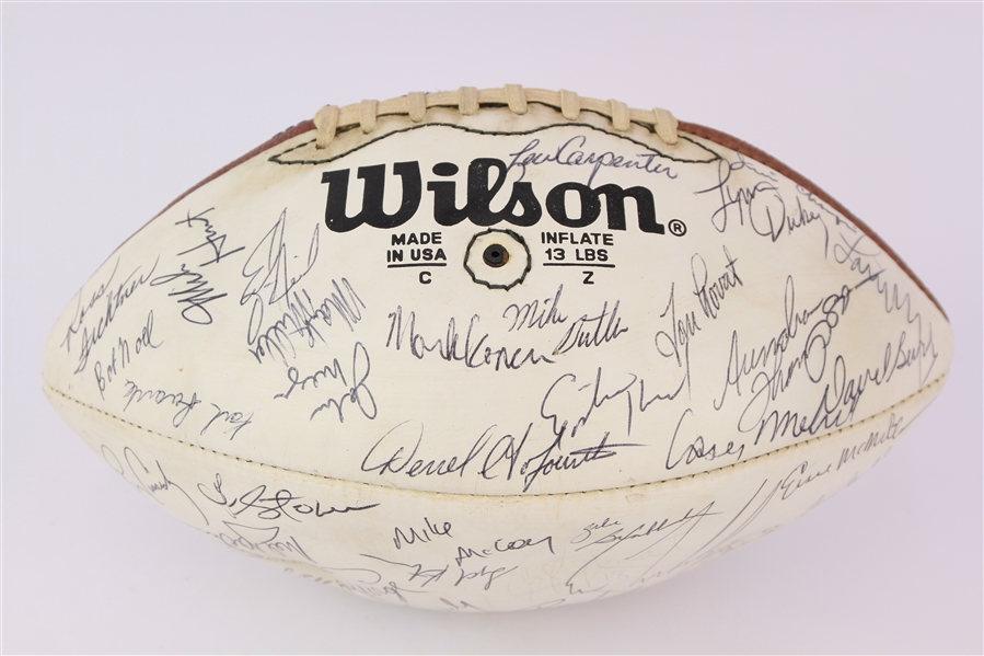 1980s Green Bay Packers Team Signed Wilson Rozelle Autograph Panel Football (JSA)