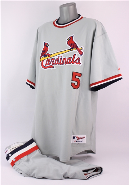 2007 Albert Pujols St. Louis Cardinals 1971 Throwback Road Uniform (MEARS A5)