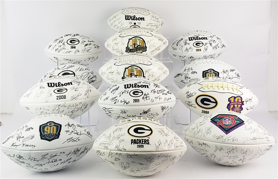 Green Bay Packers facsimile Signed Footballs (Lot of 93)