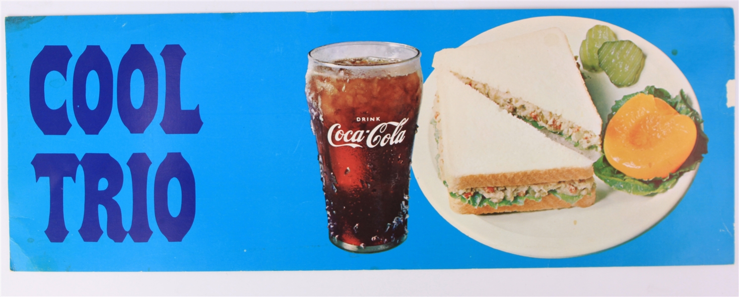 1970s Coca Cola 7" x 20" Cool Trio Diner Broadside 