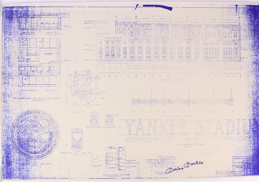 1950s Yankee Stadium Milwaukee County Stadium 24" x 36" Blueprints - Lot of 3