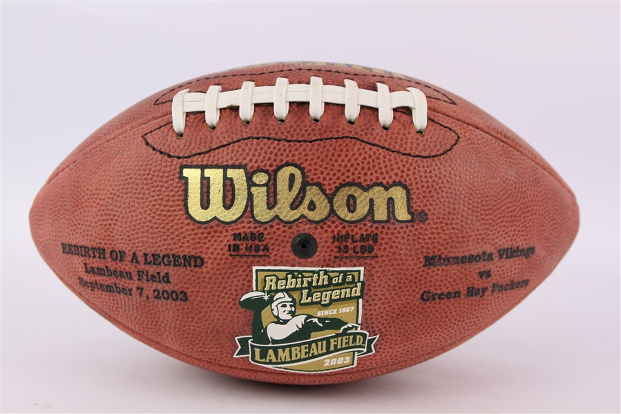 2003 (September 7) Green Bay Packers Lambeau Field Rebirth of a Legend ONFL Tagliabue Commemorative Football
