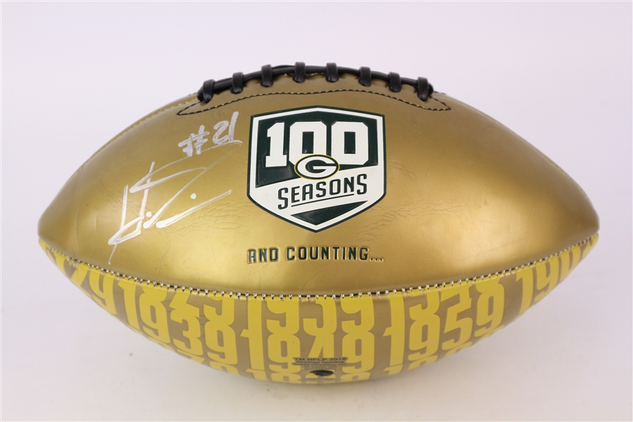 2019 Ha Ha Clinton Dix Green Bay Packers Signed 100 Seasons Commemorative Football (*JSA*)
