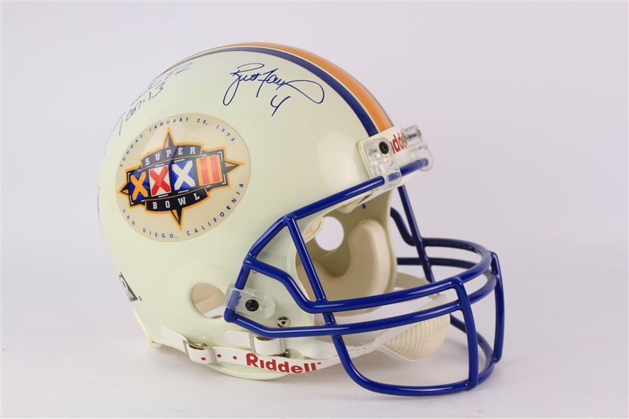 1998 Terrell Davis Reggie White Brett Favre Broncos/Packers Signed Full Size Super Bowl XXXII Helmet (JSA)