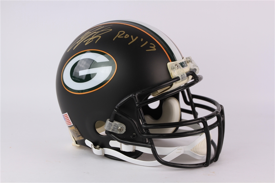 2013 Eddie Lacy Green Bay Packers Signed Full Size Black Helmet (JSA)