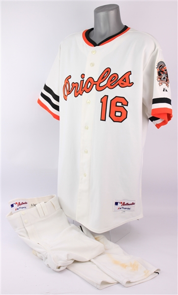 2008 (July 23) Jay Payton Baltimore Orioles Signed Game Worn 1983 25th Anniversary Throwback Jersey (MEARS LOA/JSA/MLB Hologram/Orioles Letter)