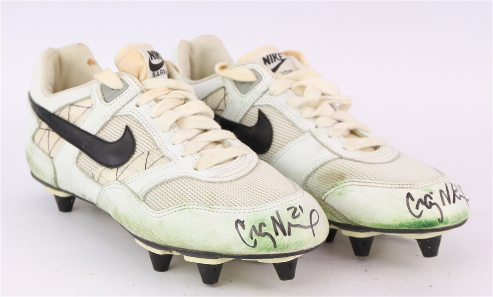 1995-98 Craig Newsome Green Bay Packers Signed Nike Game Worn Cleats (MEARS LOA/JSA)