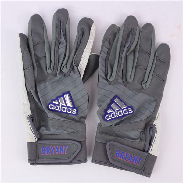 2017 Kris Bryant Chicago Cubs Signed Adidas Game Worn Batting Gloves (MEARS LOA & PSA/DNA)