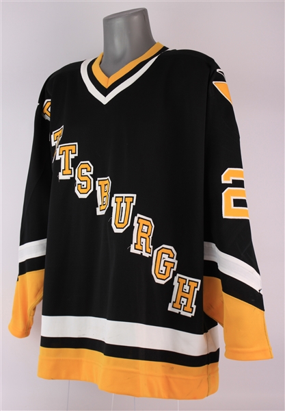 1992-93 Kevin Stevens Pittsburgh Penguins Signed Game Worn Road Jersey (MEARS A10/JSA/MeiGray)