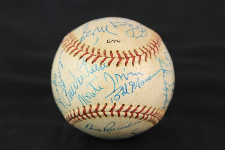 1973 Multi Signed deBeer Baseball w/ 20 Signatures Including Bob Feller, Pee Wee Reese, Johnny Mize, Monte Irvin & More (*Full PSA/DNA Letter*) 