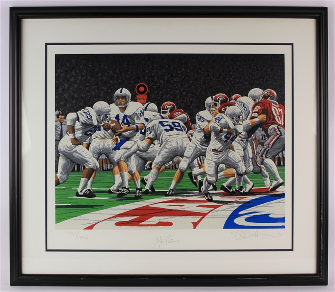 1983 Joe Paterno Penn State Nittany Lions Signed 31" x 35" Framed Sugar Bowl Lithograph (JSA) 330/350