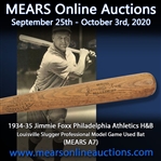1934-35 Jimmie Foxx Philadelphia Athletics H&B Louisville Slugger Professional Model Game Used Bat (MEARS A7) 