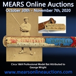 1869 circa Professional Model Bat Attributed To George Wright via Period Accoutrements (MEARS A10, JSA)
