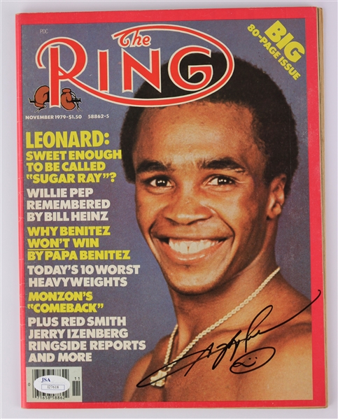 1979 Sugar Ray Leonard World Welterweight Champion Signed Ring Magazine (*JSA*)