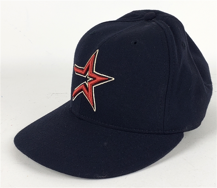 2002 Gregg Zaun Houston Astros Game Worn Cap (MEARS LOA)
