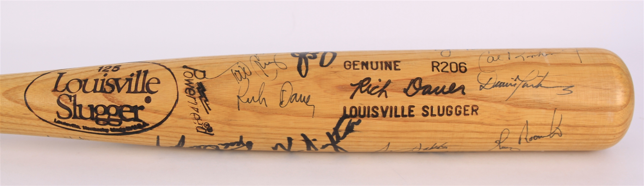 1984 Rich Dauer Baltimore Orioles Team Signed Louisville Slugger Professional Model Game Used Bat (MEARS LOA & PSA/DNA)