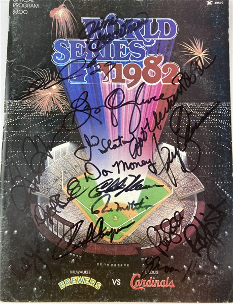 1982 Milwaukee Brewers Multi Signed World Series Program w/ 16 Signatures Including Robin Yount, Paul Molitor, Bob Uecker & More (JSA)