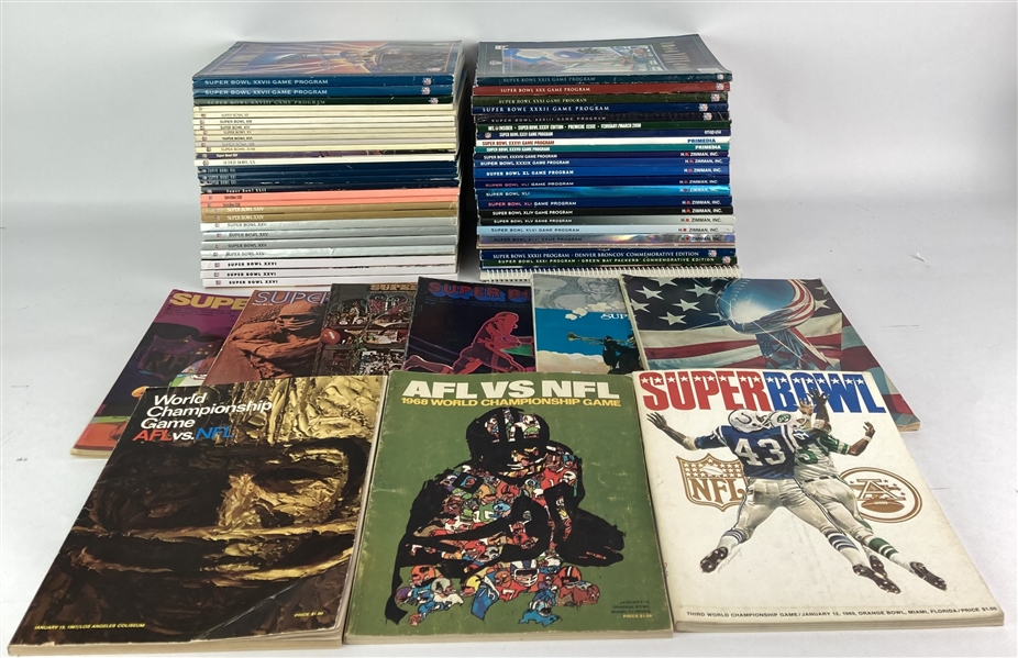 1967-2012 Super Bowl Program Collection - Lot of 56
