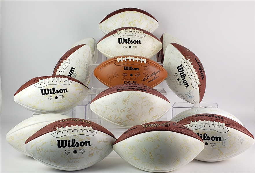 1990s-2000s Green Bay Packers Team Signed Football Collection - Lot of 34