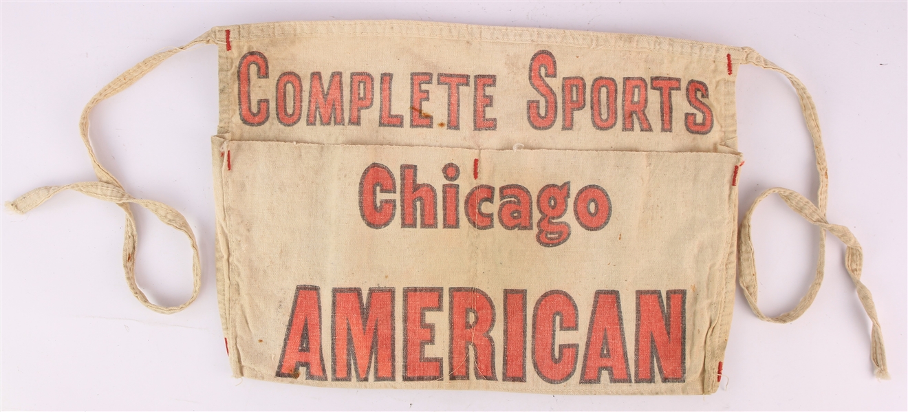 1950s Chicago American Complete Sports Two Pocket Newspaper Vendor Apron